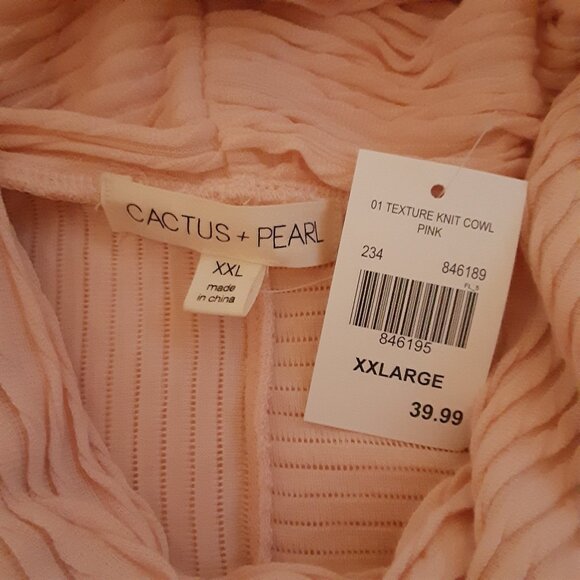 POCKET! XXL Pink Peach Light Cowl Sweater w/Pocket * Super Soft & Stretchy * NWT - Picture 5 of 8